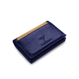 Zoozie Bags Cartera para Hombre Vera Azul Oscuro Piel Auténtica Lujo Elegancia Funcionalidad 9.8x6.8x2cm